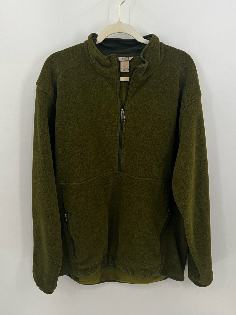 Duluth Trading Co Olive Green Half-Zip Fleece Pullover